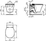 Ideal Standard Wand-T-WC-Kombipaket Connect Air mit AQUABLADE und Softclosing, 365x540mm, Weiß