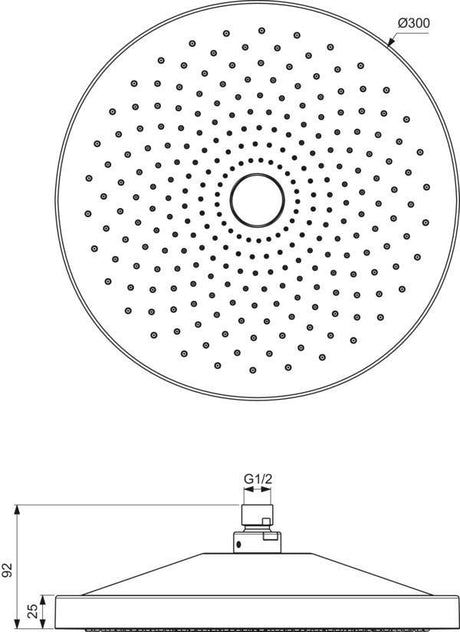 IDEAL STANDARD Idealrain Solos Kopfbrause 300 mm rund Chrom – Regenstrahl mit Antikalksystem