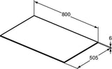 Ideal Standard Waschtischplatte Conca aus Keramik 802x505x6mm in Marmor Noir Desir