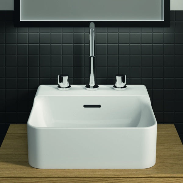 Ideal Standard Handwaschbecken Conca 400x350x165 mm Weiß mit 3 Hahnlöchern und Überlauf