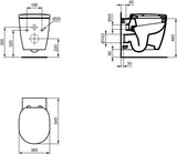 Ideal Standard Connect Freedom Wandtiefspül-WC erhöht 360x540x400mm Weiß