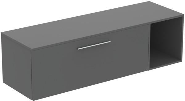 Ideal Standard i.life B Möbel-Set 160 cm – 1 Auszug, 1 offenes Fach, Chrom/Weiß matt