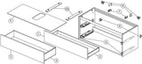 IDEAL STANDARD Waschtischunterschrank Conca, 1202 mm, 2 Auszüge, Eiche geflammt, Push-Open