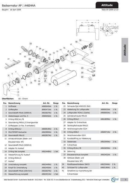Ideal Standard Design-Zugknopf M4 Attitude Chrom – Ersatzteil für Badezimmer