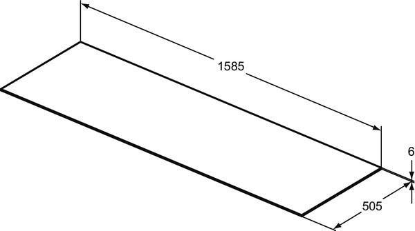 Ideal Standard Waschtischplatte Conca aus Keramik, 1587x505x6 mm, Pietra Grau – Feinsteinzeug, Design Roberto Palomba
