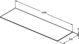 Ideal Standard Waschtischplatte Conca aus Keramik, 1587x505x6 mm, Pietra Grau – Feinsteinzeug, Design Roberto Palomba