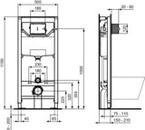 Ideal Standard ProSys WC-Element Komplettset mit RimLS WC, IP Connect und Betätigungsplatte Oleas M1 Weiß