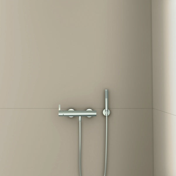 Ideal Standard Idealrain Atelier Brausehalter mit runder Rosette in Brushed Gold – Wandmontage