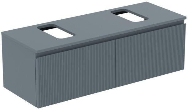 Ideal Standard Finesse Waschtischunterschrank 1200 mm mit 2 Auszügen und Softclose in Greige matt