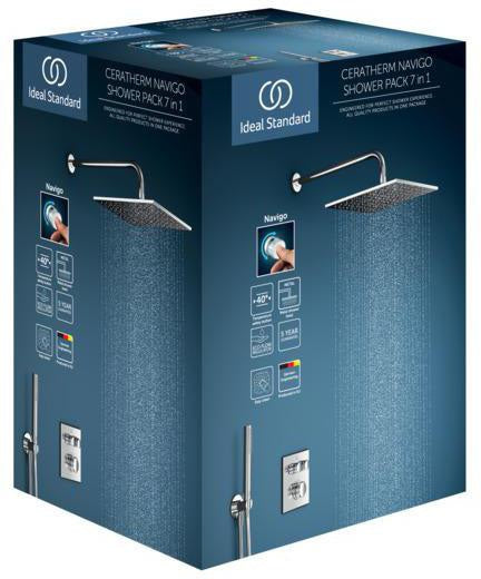 Ideal Standard Ceratherm Navigo Armaturen-Paket 03 Chrom – Brausethermostat & UP-Bausatz