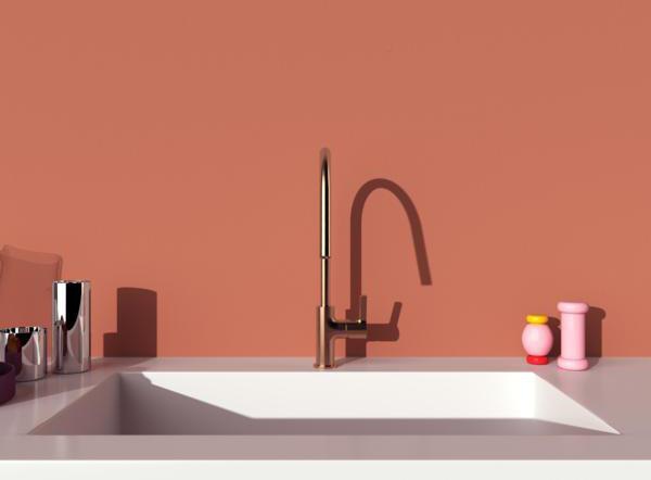 IDEAL STANDARD Gusto Küchenarmatur 238 mm Ausladung Sunset Rose – Einhebelmischer mit 360° Schwenkbereich