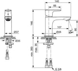 Ideal Standard Connect Air Waschtischarmatur Slim Chrom 5 l/min ohne Ablaufgarnitur 107 mm Ausladung