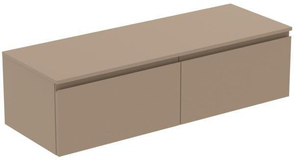 Ideal Standard Finesse Waschtischunterschrank 1402 mm mit 2 Softclose-Auszügen in Greige matt