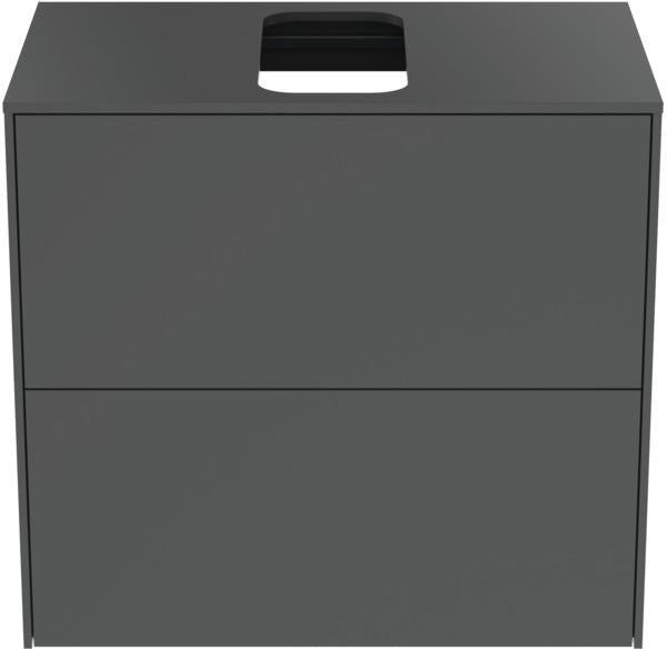 Ideal Standard Conca WT-Unterschrank 602 mm, 2 Auszüge, Push-Open & Softclose, Anthrazit