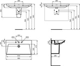 Ideal Standard Möbelwaschtisch La Dolce Vita 860 mm 3 Hahnlöcher mit Überlauf Weiß