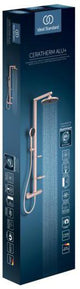 Ideal Standard Duschsystem Ceratherm Alu+ mit Thermostat, Kopf- und Handbrause, 2 Ablagen, Silber