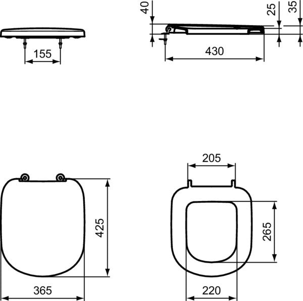 WC-Sitz Eurovit Weiß von Ideal Standard – Duroplast mit Deckel, 6er-Pack