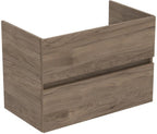81cm Weiß u.Schrank 80cm 2 Ausz. Nussbaum geflammt