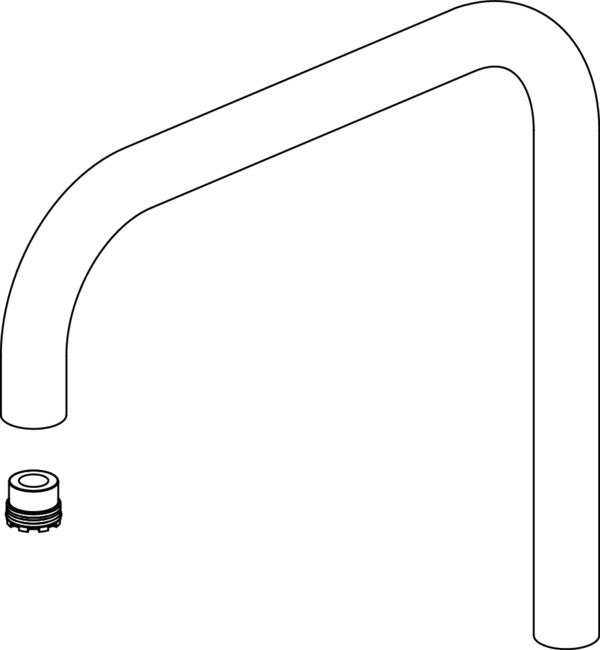 Ideal Standard IS Rohr Auslauf 230 mm komplett Chrom – Ersatz-Auslauf für Armaturen