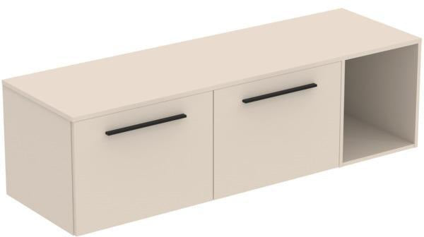 Ideal Standard i.life B Möbel-Set 160 cm – 2 Auszüge, 1 offenes Fach, Gr. Schwarz, Weiß matt