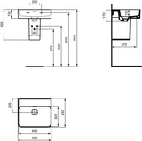 Ideal Standard Waschtisch Strada II 500x430x170mm Weiß, ohne Hahnloch, mit Überlauf
