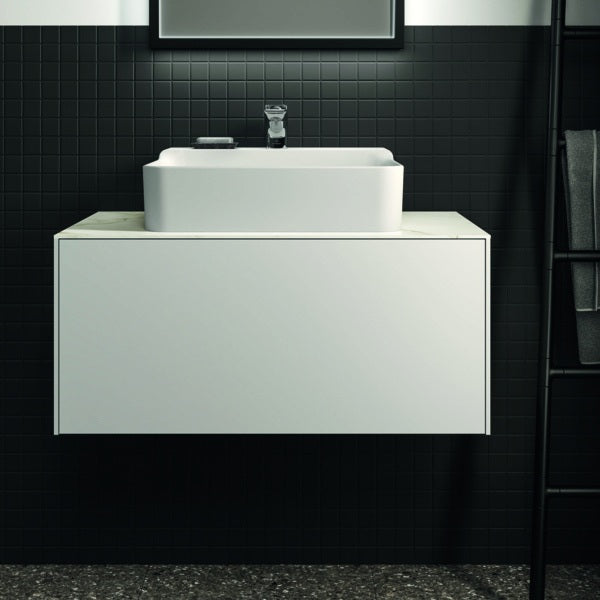 Ideal Standard Waschtischplatte Conca aus Keramik 802x505x6mm in Marmor Noir Desir