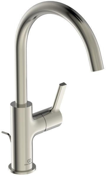 IDEAL STANDARD Joy Waschtischarmatur – Einhandhebelmischer mit Ablaufgarnitur, Brushed Gold, 169 mm Ausladung