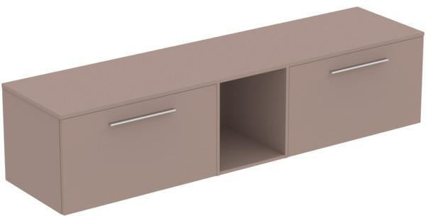 Ideal Standard i.life B Möbel-Set 200 cm mit 2 Auszügen und offenem Fach in Chrom Weiß matt