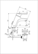 Ideal Standard Ceramix Waschtischarmatur Chrom 137 mm mit Ablaufgarnitur