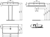 Ideal Standard Waschtisch Conca 800x450x165 mm Weiß ohne Hahnloch mit Überlauf