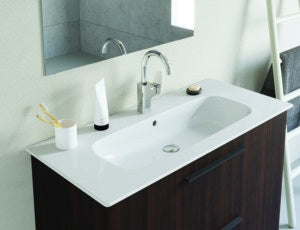 Ideal Standard i.life A Waschtischset 100 cm mit Unterschrank, weiß matt, schwarzer Griff