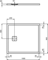 Ideal Standard Rechteck-Brausewanne Ultra Flat Evo 1000x900x35 mm Seidenweiß – Rutschhemmend, Flacher Einbau