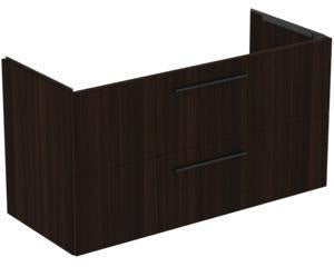 Ideal Standard i.life B Möbel-Set 160 cm mit 2 Auszügen und 2 offenen Fächern in Schwarz Weiß Matt
