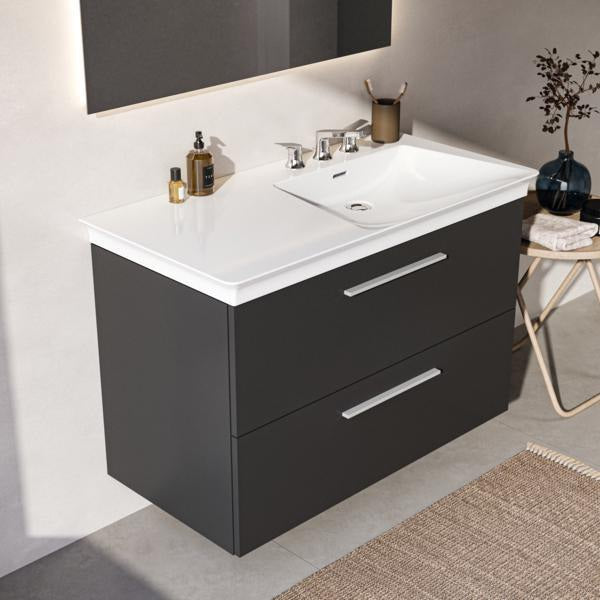 Ideal Standard Möbelwaschtisch La Dolce Vita 1060 mm, 3 Hahnlöcher, Ablage links, Weiß