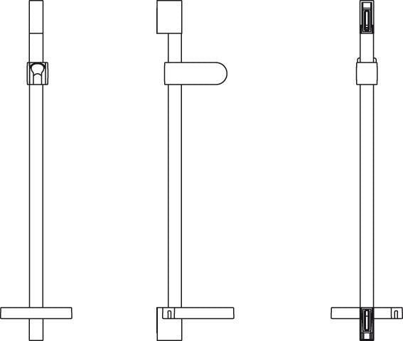 Ideal Standard Brausestange Senses 90 600 mm Chrom – Duschstange mit runder Form
