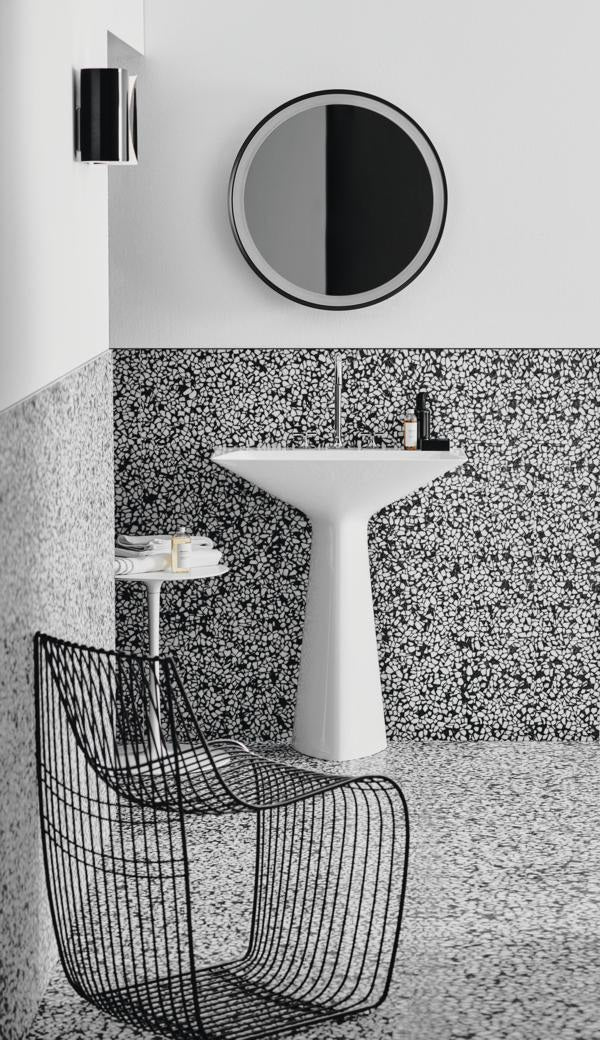 Ideal Standard Säulenwaschtisch Tipo-Z 740x470x900 mm Schwarz mit 3 Hahnlöchern und Überlauf