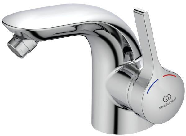 IDEAL STANDARD Melange Einhebel-Bidetarmatur mit Ablaufgarnitur, Chrom, 113 mm Ausladung