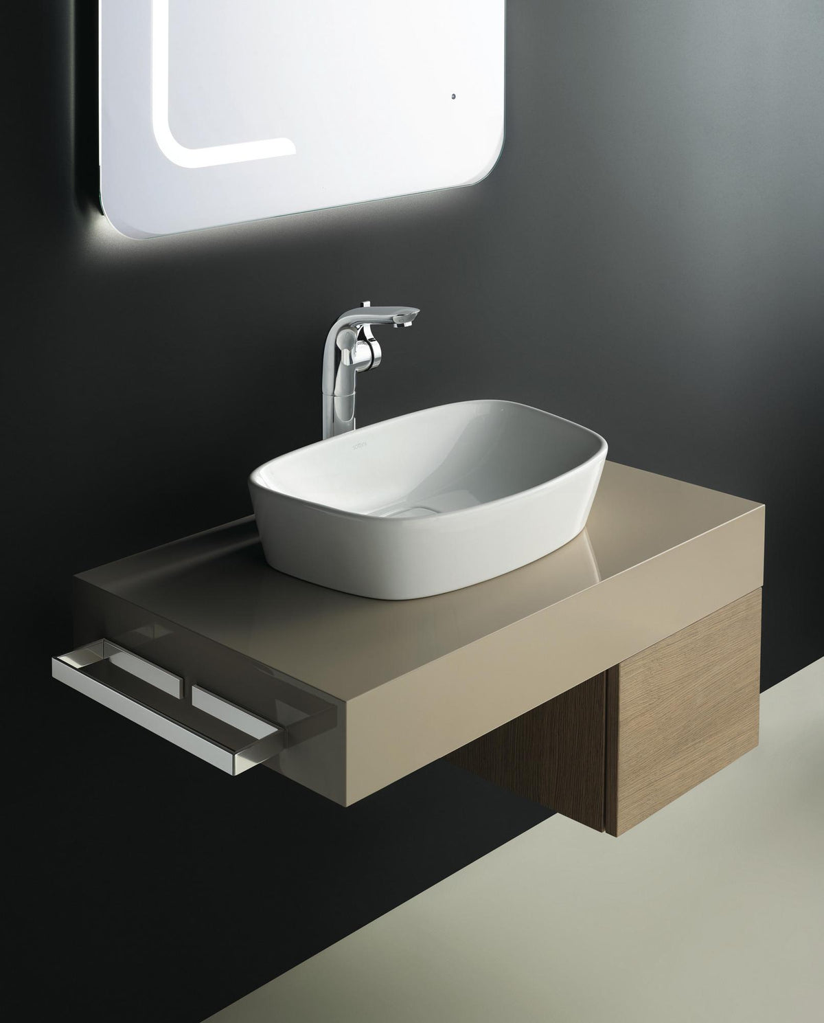 Ideal Standard Adapto Konsole 850 mm Pinie hell – Geschlossene Waschtischplatte ohne Ausschnitt