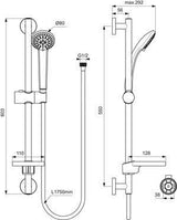 IDEAL STANDARD Idealrain Brausekombination 600 mm mit 3-Funktionshandbrause d:80 mm Chrom