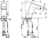 Ideal Standard Intelliflow Sensor-Waschtischarmatur 126 mm Chrom – Netzbetrieb, Infrarot, 1-löchig