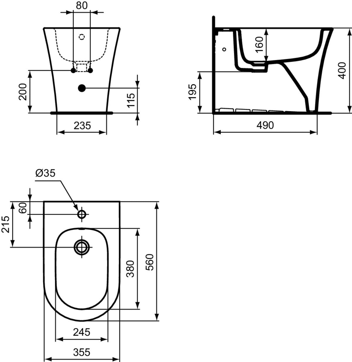 Ideal Standard La Dolce Vita Wandtiefspül-WC randlos in Weiß – RimLS+ Keramik