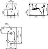 Ideal Standard La Dolce Vita Wandtiefspül-WC randlos in Weiß – RimLS+ Keramik
