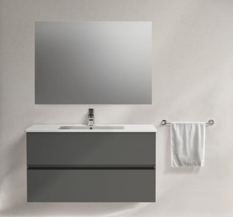 IDEAL STANDARD Möbelpaket Eurovit+ mit Waschtisch 101 cm und Unterschrank 100 cm, 2 Auszüge, Weiß/Hellgrau