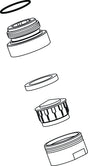 IDEAL STANDARD IS Adapter M21,5x1 auf M16,5x1, Cache M16,5x1, Chrom – Sanitär-Ersatzteil