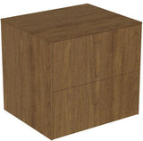 Ideal Standard Conca Waschtischunterschrank 602 mm, 2 Auszüge, Walnuss Dunkel, Push-Open