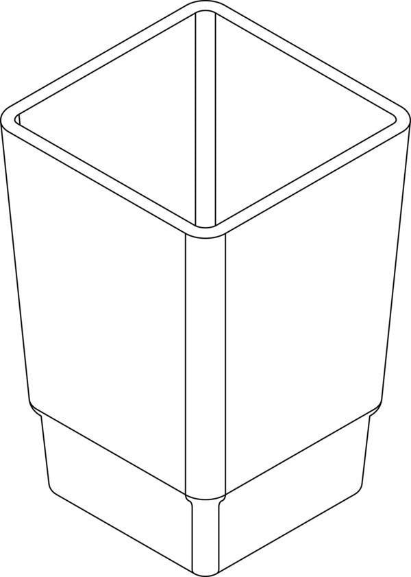 Ideal Standard IOM Cube Mundglas – Eckiger Zahnputzbecher mit eloxierter Oberfläche