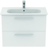 Ideal Standard i.life A Möbelpaket mit Waschtisch 80 cm und Unterschrank, Weiß matt, Chrom Griff