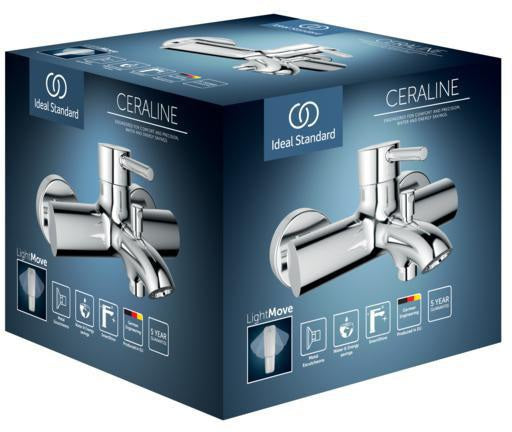 IDEAL STANDARD Ceraline Badearmatur Aufputz Chrom mit Umstelleinheit und Wassersparposition
