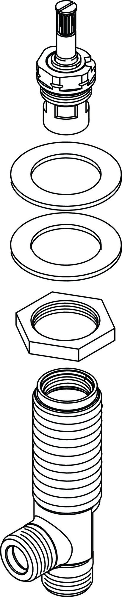Ideal Standard Seitenventil kalt Melange – Chrom, für Sanitär-Armaturen