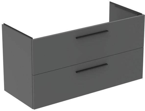 Ideal Standard i.life B Badmöbelset 160 cm – 2 Auszüge, 2 offene Fächer, Chrom/Weiß matt